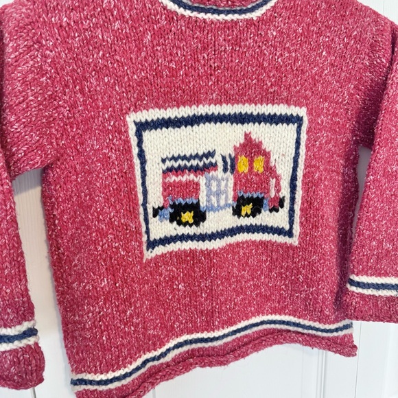 Purple Mountain Wool/Cotton firetruck sweater Sz 6 - Picture 2 of 6